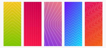 Set of modern gradient backgrounds with lines. Header banner. Bright abstract presentation backdrops. illustration vector