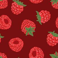 Raspberry summer seamless pattern for wrapping, fabric. berries texture vector