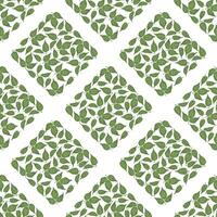 Raspberry leaves checkered seamless pattern. geometric, rhombuses leaves texture vector