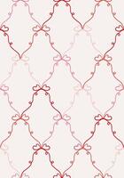 Coquette ribbon bow seamless pattern for fabric, wallpaper, wrapping paper. Classic print design vector