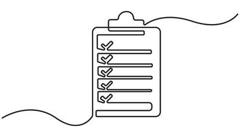 Checklist continuous line drawing vector