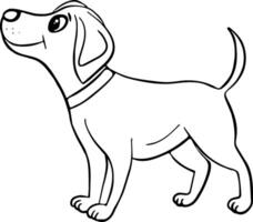 Happy dog outline vector