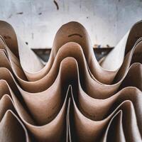 A pile of paper rolls stacked on top of each other photo