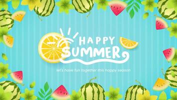 Happy Summerend of season suitable for greeting cards and banner, with attractive summer design elements. vector