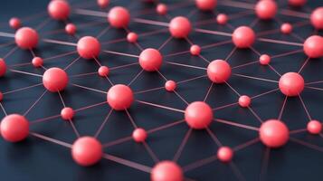 A close up of a network of red balls photo