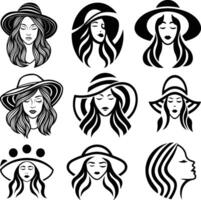 Contemporary woman face illustration vector