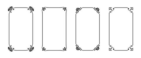 Set of simple ornament border frame vector