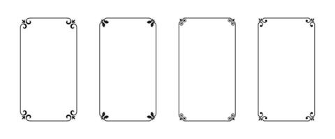 Set of minimal ornament border frame vector