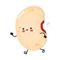 Running Beans Character. Joyful Legume with a Smile vector