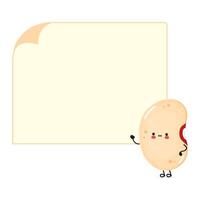 Cheerful Soybean Character. Friendly Legume with a Notepad vector