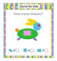 Math game for kids. How many shapes are there vector