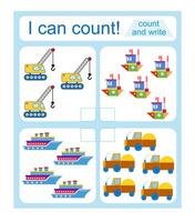 Math game for children. I can count. vector