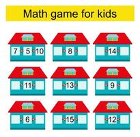 Math activity for kids. Developing numeracy skills. Number range up to 20. . vector