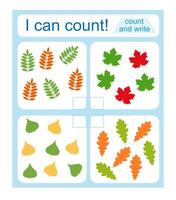 Math game for kids. I can count. vector
