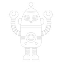 Oval robot with hands up vector