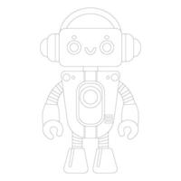 Cheerful robot with headphones vector