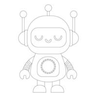Shy bot with three antennas vector