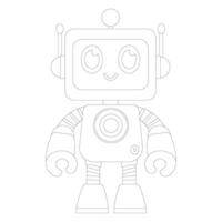 Friendly robot with a square head vector