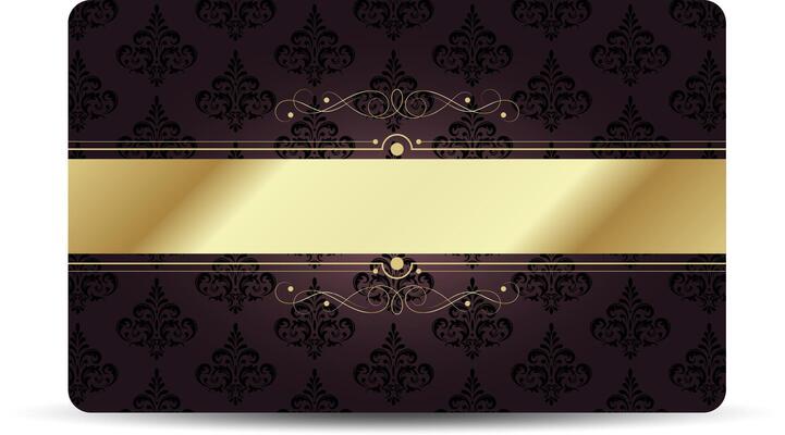 Vip card with golden vintage elements