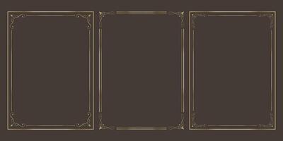 Set of three vintage frames with decorative corners vector