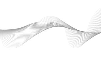 Wave with lines created using blend tool. Stylized line art background vector