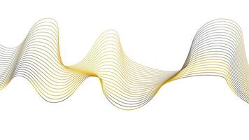 Abstract gray and yellow wave element for design. Stylized line art background illustration vector