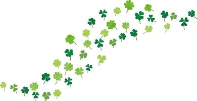 St. Patrick's Day background with clover green leaves floating flying dancing vector