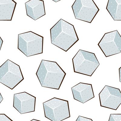 Sugrar cubes seamless pattern. Sugar seamless. Sugar background. Sugar cubes patterns for fabric, packaging, coffee shops. Hand Drawn illustration