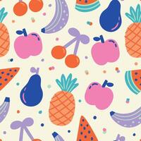 Fruits Pattern Summer Fruits Background vector