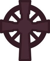 Celtic cross design featuring intricate circular patterns in a flat and minimal style, showcasing cultural significance and symbolism in art vector
