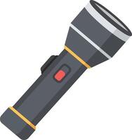 Flashlight in a sleek, minimal design with a black body and yellow accents, showcasing functionality and practicality in illustration vector
