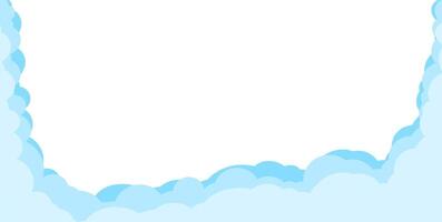 Template border with clouds. Shapes of white semicircular clouds. Simple paper cutout design. illustration for design vector