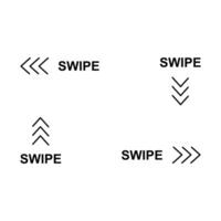 Swipe symbols for mobile and web apps. Social media scroll sign vector