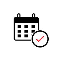 schedule calendar with a check mark circle vector
