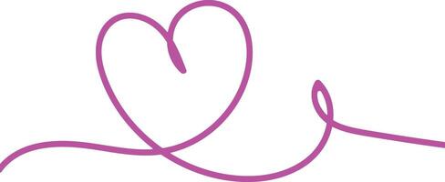 A heart shaped line drawing with a pink line vector