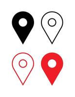 Four location markers on a white background vector