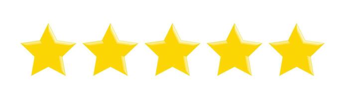 Five yellow stars on a white background vector