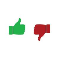 Two thumbs up and thumbs down icons on a white background vector