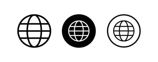 Set of world wide web icon. www globe icons for website button vector
