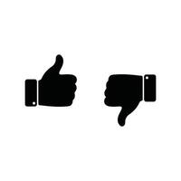 like and dislike concept, thumbs up and thumbs down symbol and icons for mobile and web apps vector