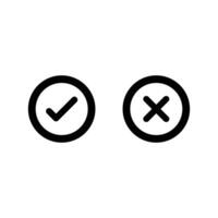 tick and cross buttons. concept of yes or no vector