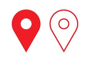 Two red and white location markers on a white background vector