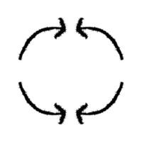 four black arrows pointing at each other making a circle vector