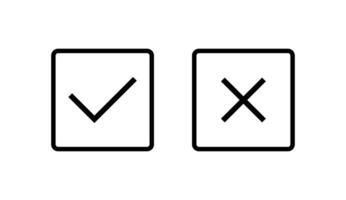 Two check boxes with crossed lines on a white background vector