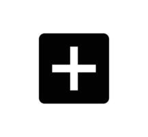 A black and white cross on a square icon vector