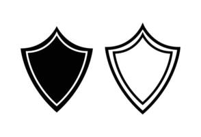 Two black and white shields on a white background vector