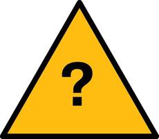A yellow triangle with a question mark on it vector