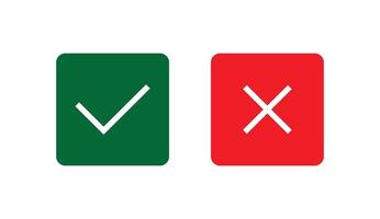 Two green and red check marks on a white background vector