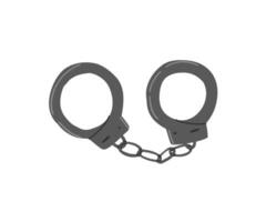 Handcuffs in a flat style. Justice, arrest. Hand drawn illustration. vector