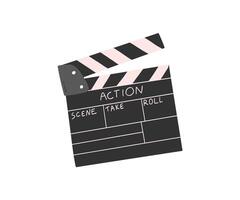 A stylized digital illustration of a classic film clapperboard. Perfect for projects related to filmmaking, media, and entertainment. Ideal for stock images and creative designs. vector